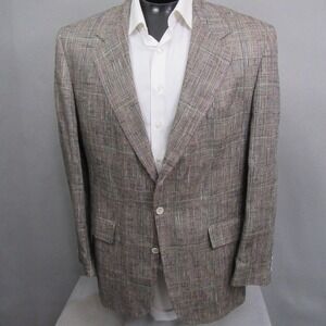 Vintage Laughton Hunter Gray Plaid Blazer Sport Coat Distinctive Clothing 44L